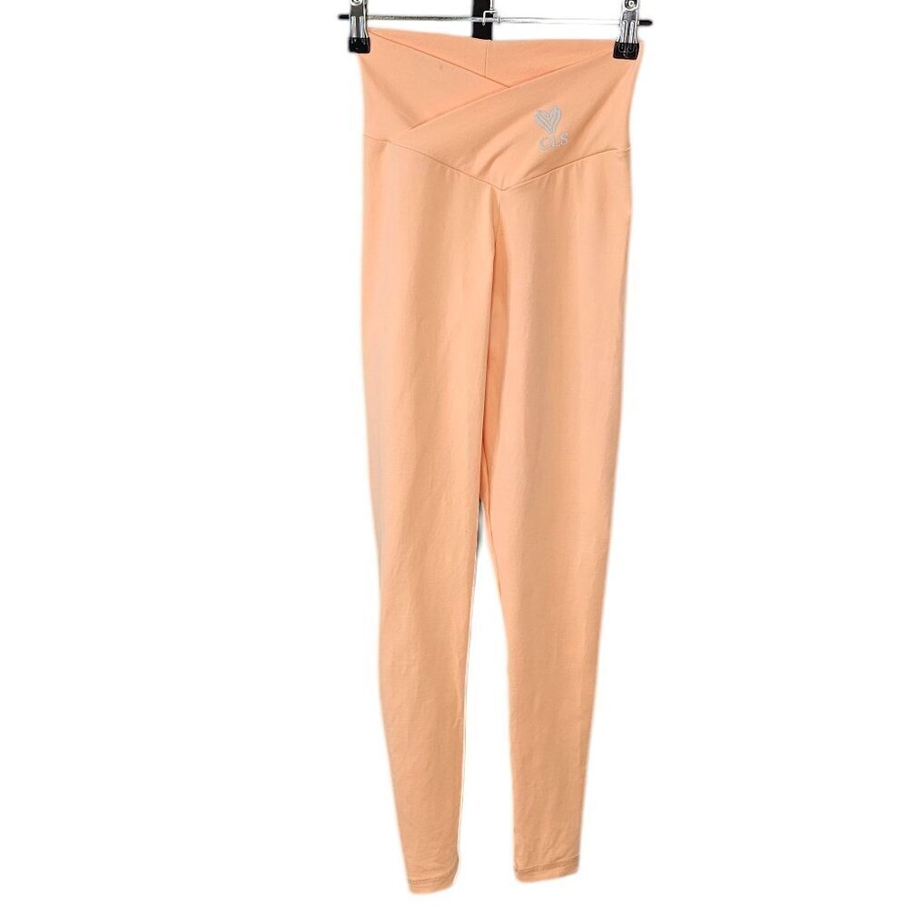 CLS Sportswear Cross Waist Scrunch Butt Leggings, Orange, Size XS